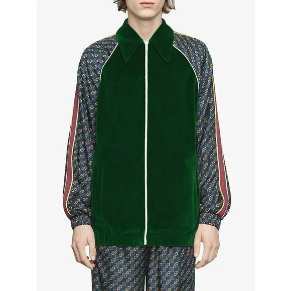 NWOT Gucci Men's Bi-Material Oversize Jacket Horsebit Print Size S (MSRP $2200)